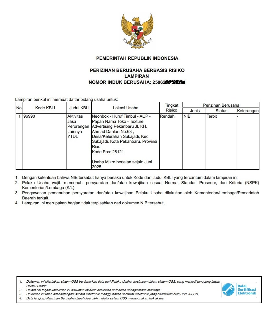Nomor Ijin Berusaha