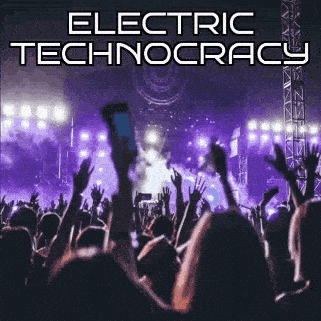 A concert stage pictured from the crowd