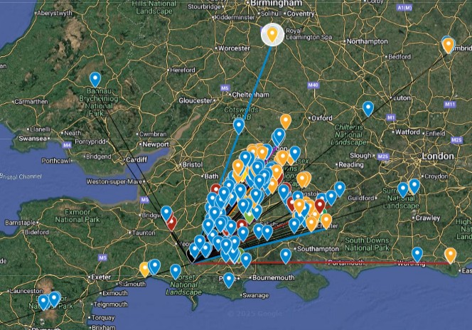 Crop circle map - Cerne Abbas Crop Circle Theory