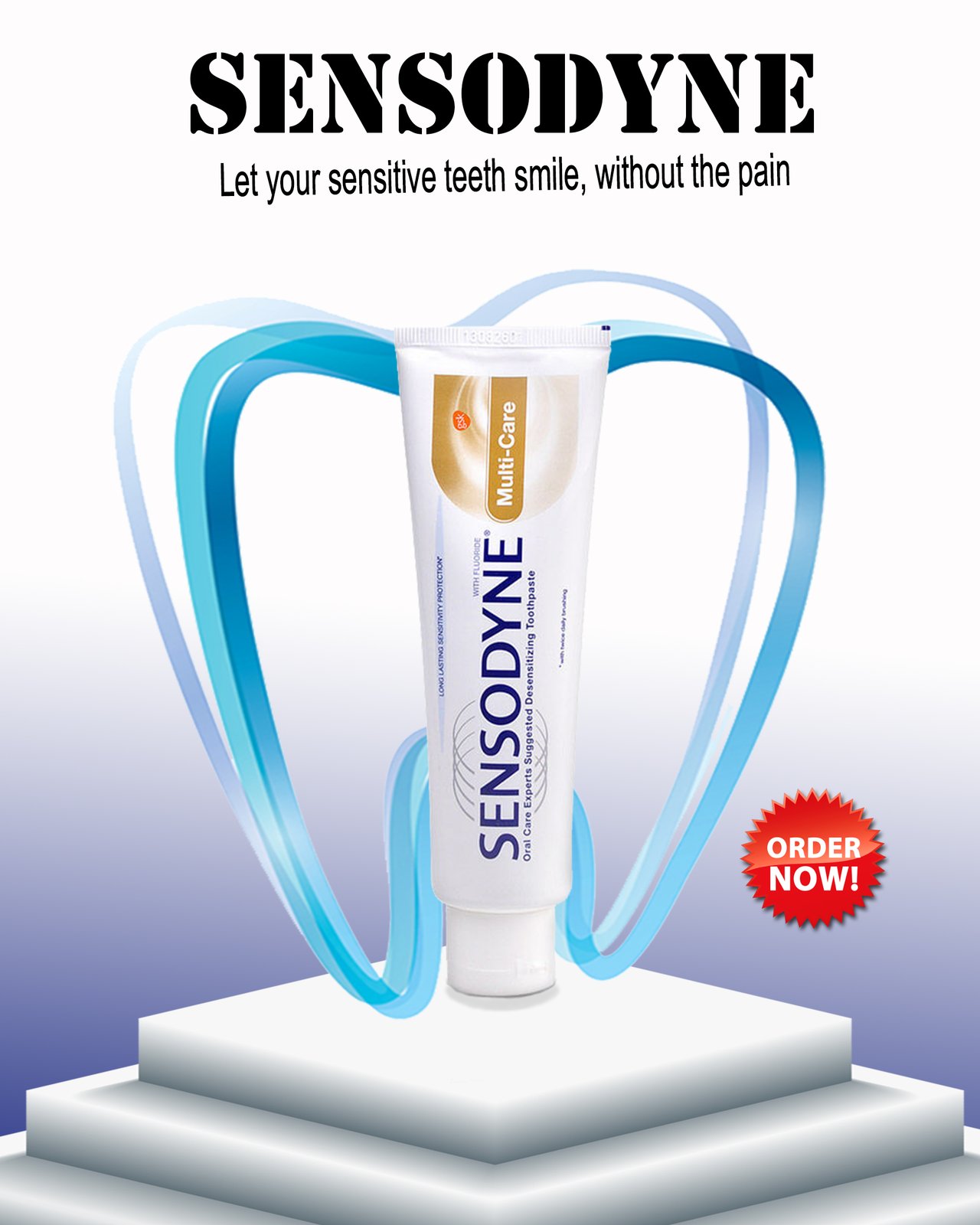 “Creative product ad design for Sensodyne – highlighting freshness, dental care, and premium quality with a clean and modern layout.”  Would you like me to make it in a catchy tagline style too (more promotional)?