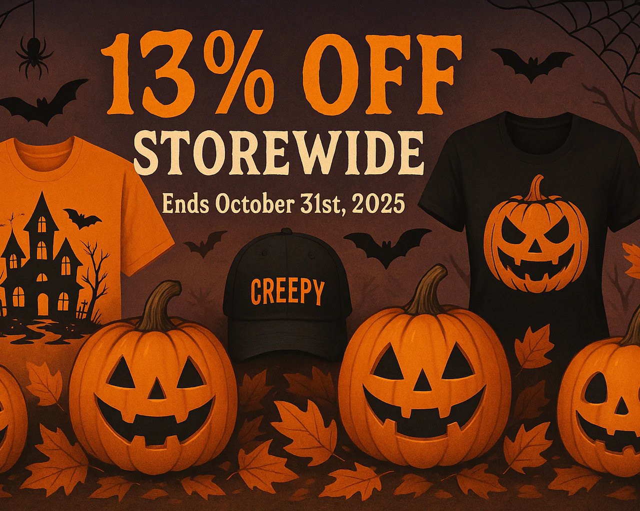 13% off Halloween Sale! 