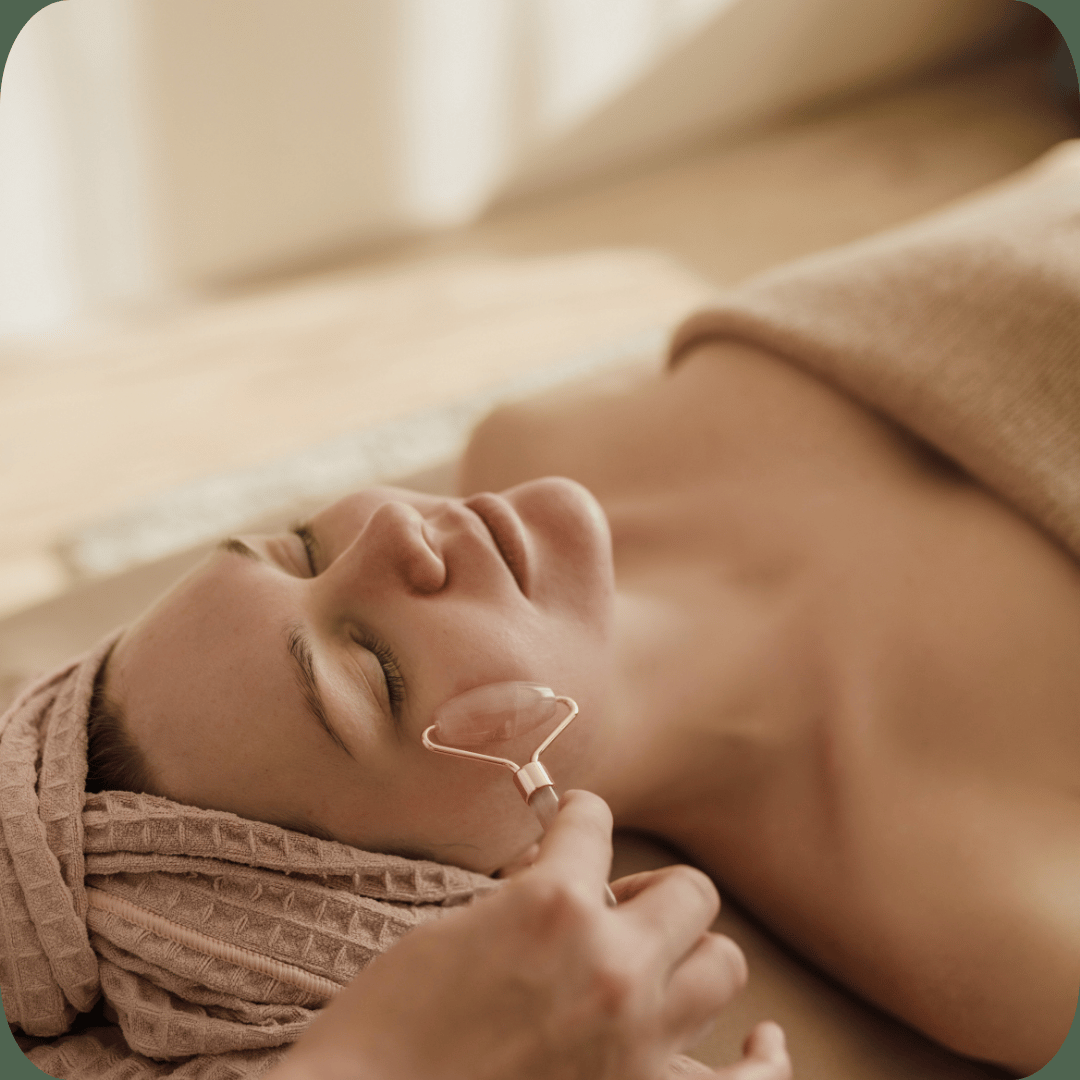 “Person relaxing during a soothing full body massage at spa.”