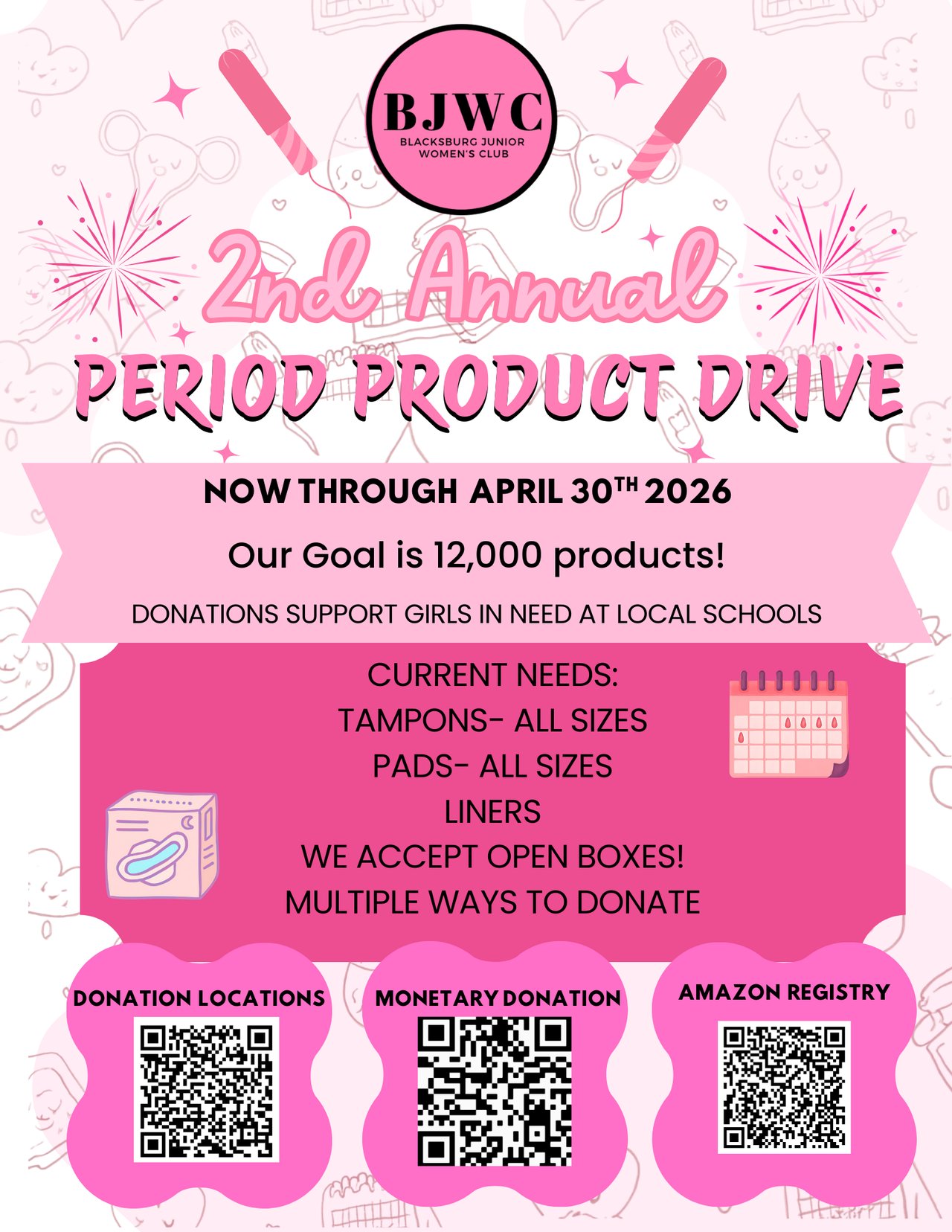 2nd Annual Period Product Drive Flier