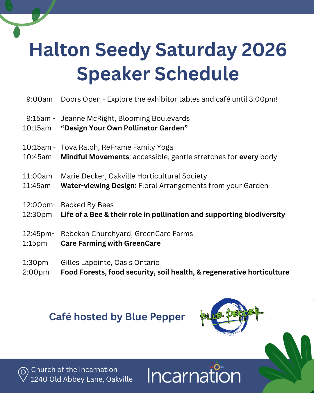 Seedy Saturday Speaker Schedule