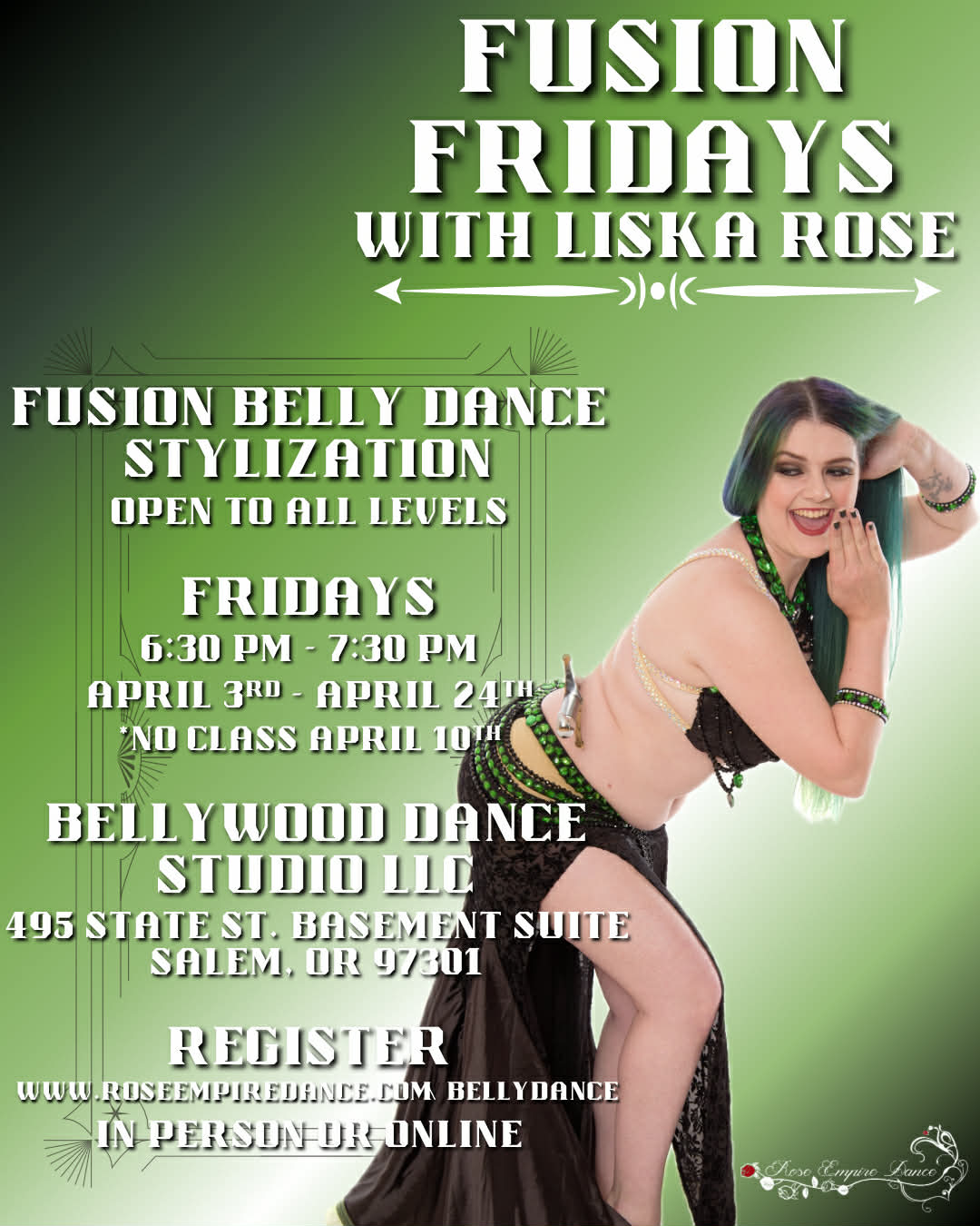 April class flyer for Fusion Fridays