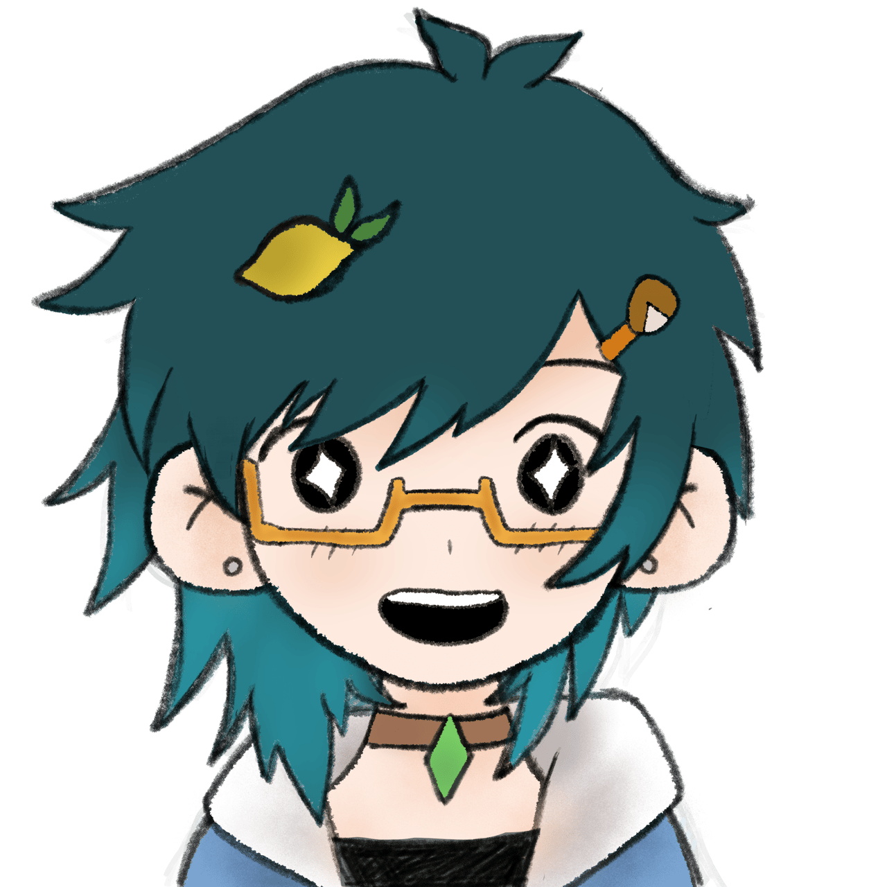 Raine drawn in the style of Omori based on Aubrey and MC