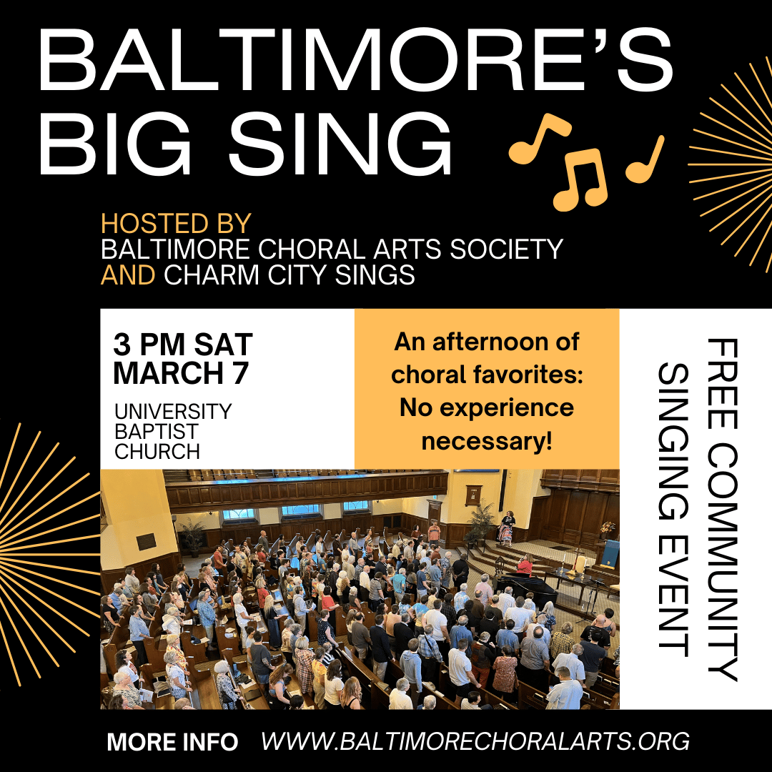 Baltimore's Big Sing Saturday March 7