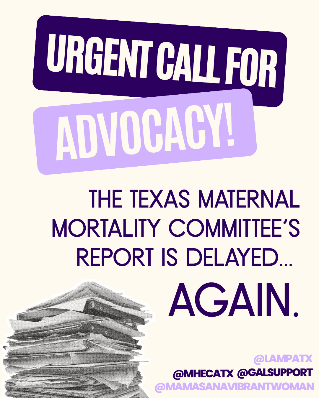 The Texas Maternal Mortality Committee's report is delayed...again. Take action!