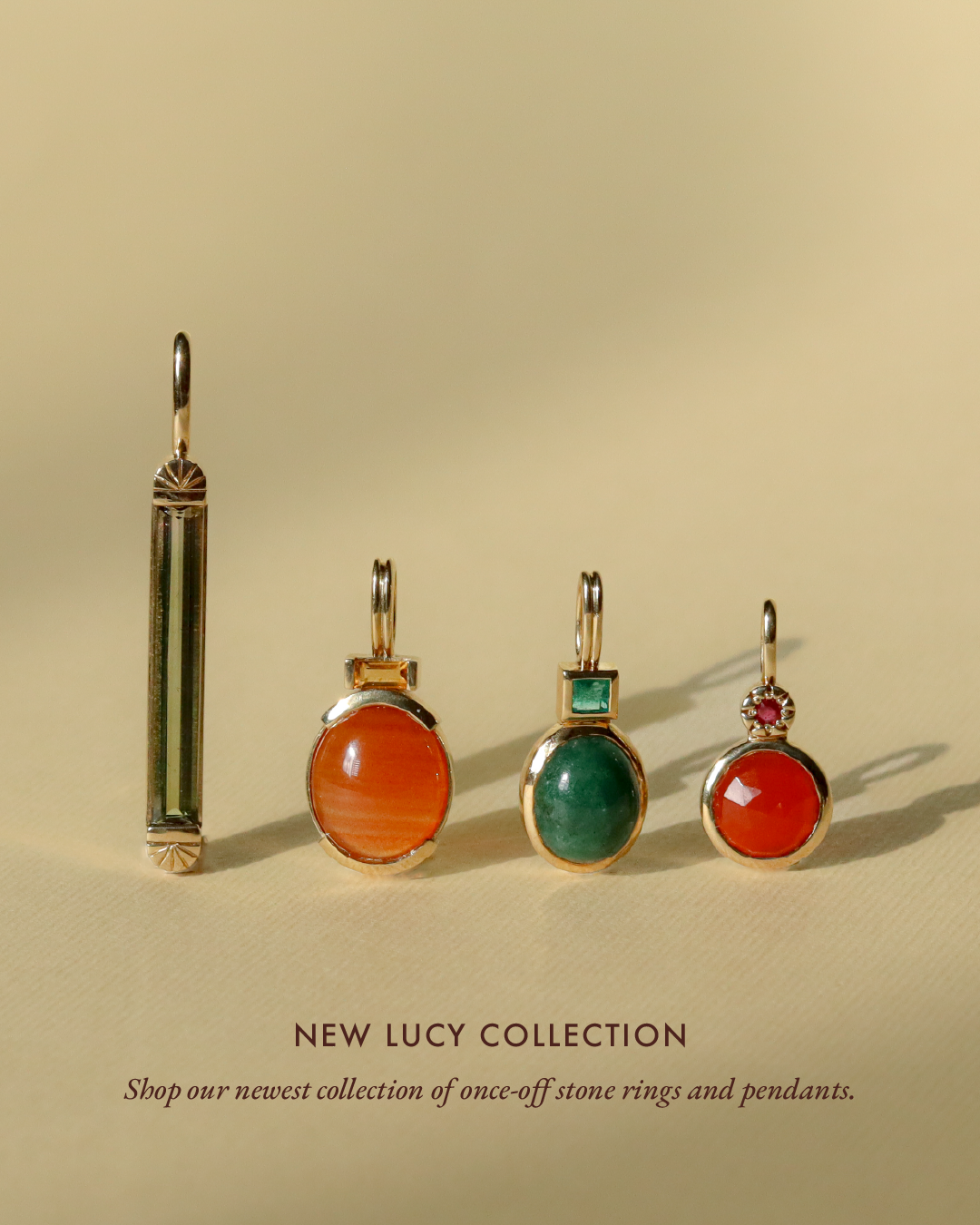 pendant charms with different gemstones