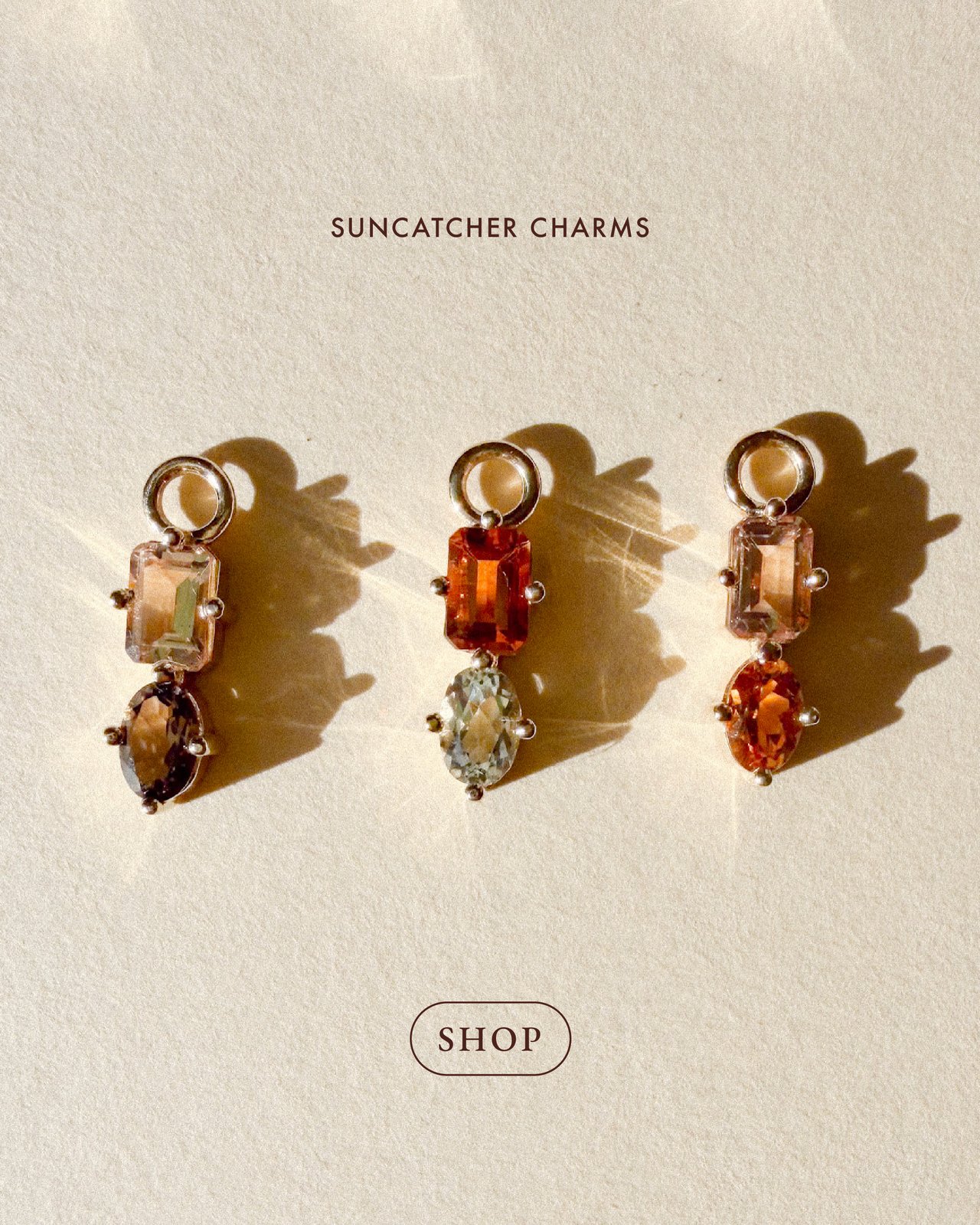 earring charms with gemstones