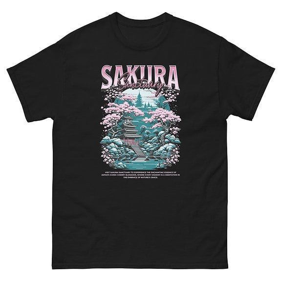 Unique Sakura Sanctuary Graphic T-Shirt for Nature Lovers