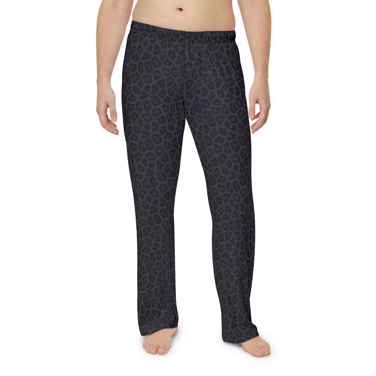 Comfortable Black Leopard Print Men's Pajama Pants Combining style and comfort, Comfortable Black Leopard Print Men's Pajama Pants offer a trendy twist on classic loungewear.