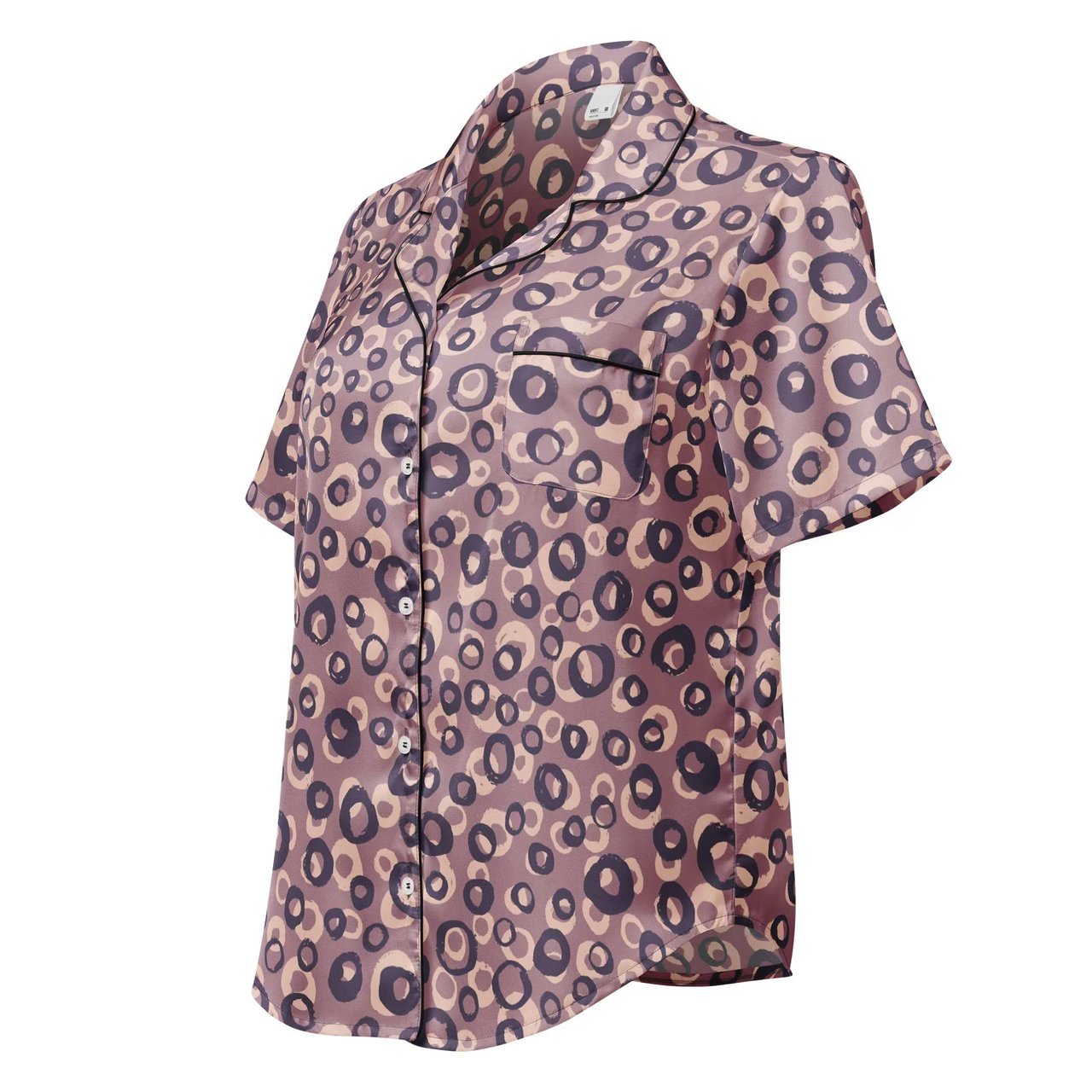 Buy Comfortable Silky Pajama Top with Bold Dreamy Circles Print for Sale Online! Slip into a Comfortable Silky Pajama Top with Bold Dreamy Circles Print. Feel the smooth fabric and vibrant design for your best night's sleep.