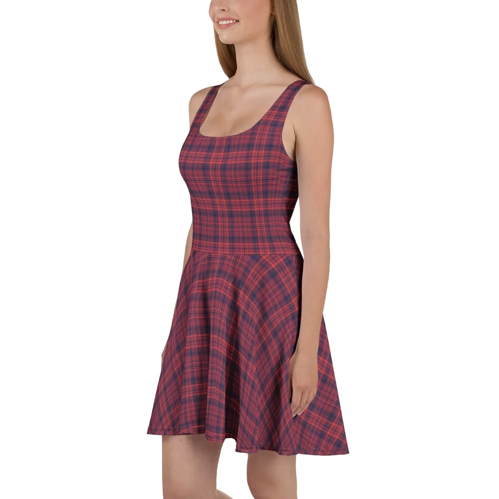 Buy Red and Navy Plaid Tartan Skater Dress for Casual Wear best price in United States. Check reviews and purchase Red and Navy Plaid Tartan Skater Dress for Casual Wear online. Shop the Red and Navy Plaid Tartan Skater Dress for casual wear. Add timeless plaid style to your everyday look with this comfortable and chic dress. Discover the Red and Navy Plaid Tartan Skater Dress for casual wear. Perfect for effortless style and comfort, this dress is a must-have wardrobe staple! Upgrade your casual wardrobe with a Red and Navy Plaid Tartan Skater Dress for casual wear. Enjoy flattering fit, comfort, and classic plaid appeal.