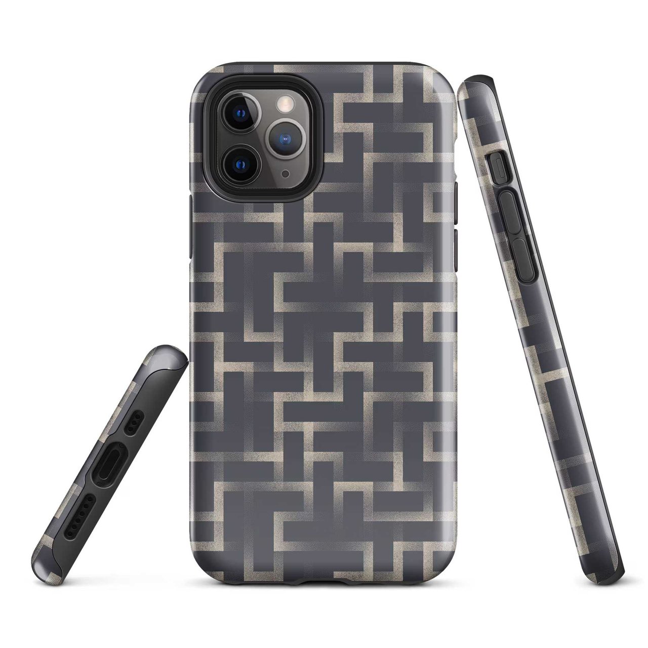Protective iPhone Case with Geometric Grid Pattern Upgrade to a Protective iPhone Case with Geometric Grid Pattern. Stylish, durable, and designed to keep your phone safe from everyday bumps. Get a Protective iPhone Case with Geometric Grid Pattern. Safeguard your device in style with premium shock-absorbing protection! Elevate your iPhone protection with our stylish and strong Tough Case featuring a mesmerizing labyrinthine design.