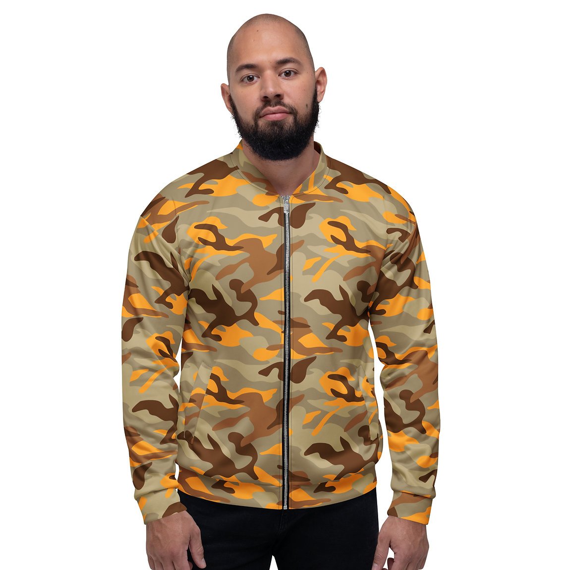 Camouflage Unisex Bomber Jacket for Outerwear