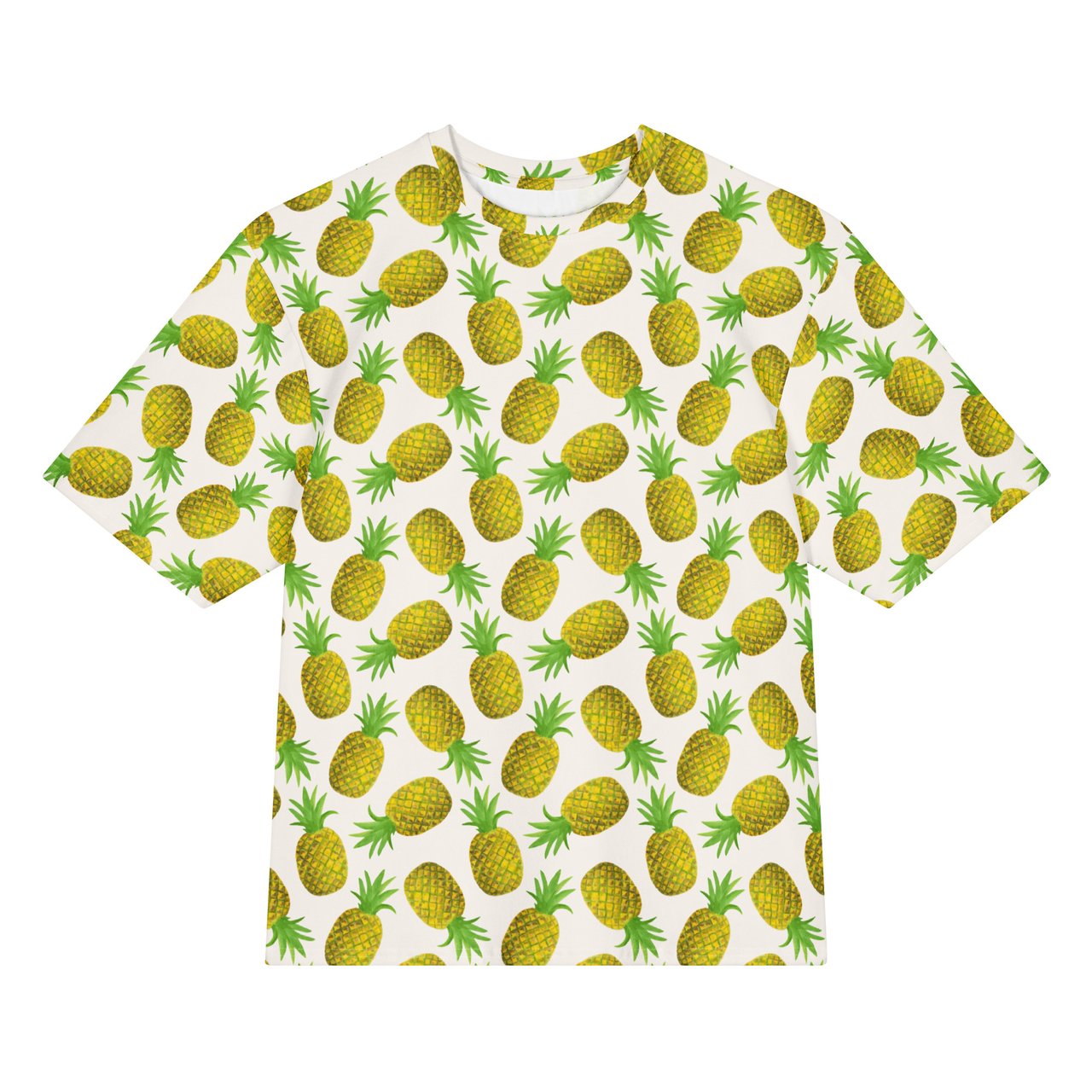 Stylish Watercolor Pineapple Tropical Graphic T-Shirt for Casual Wear