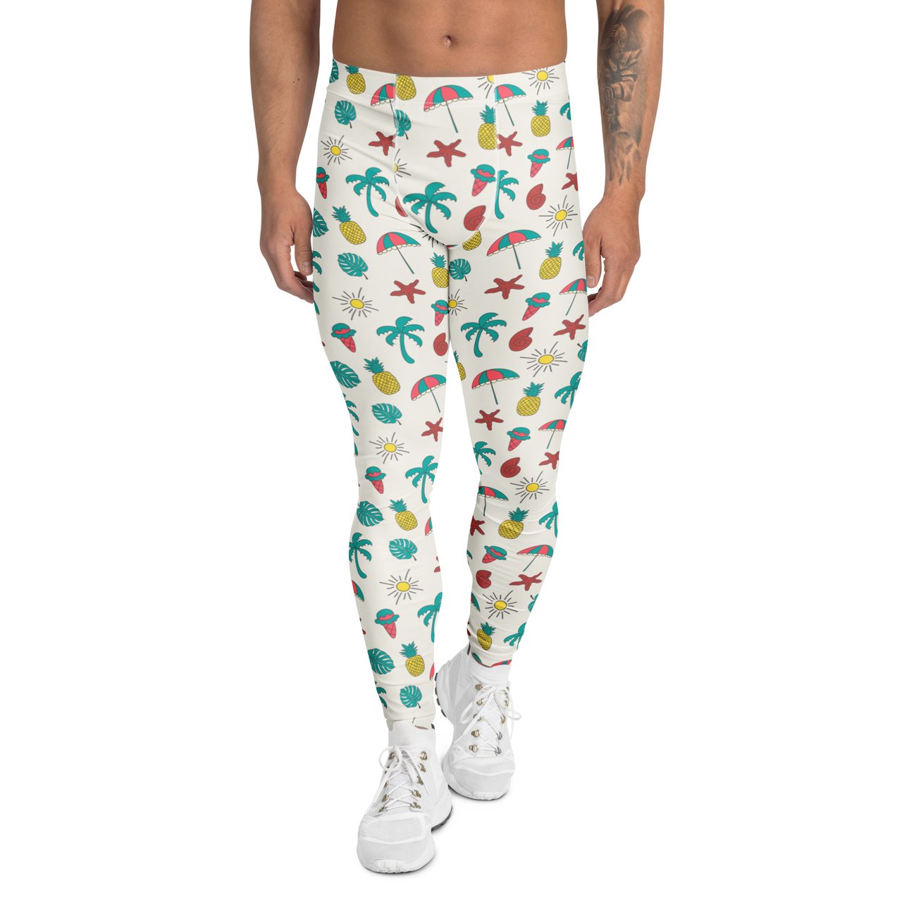 Shop Colorful Summer Pattern Mens Athletic Leggings Activewear