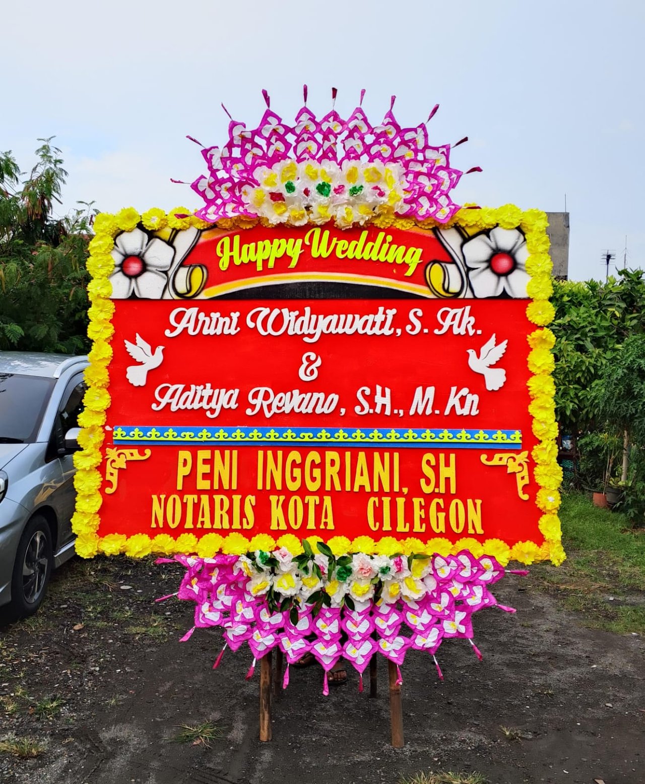 bunga papan pernikahan wedding solo, annaflorist