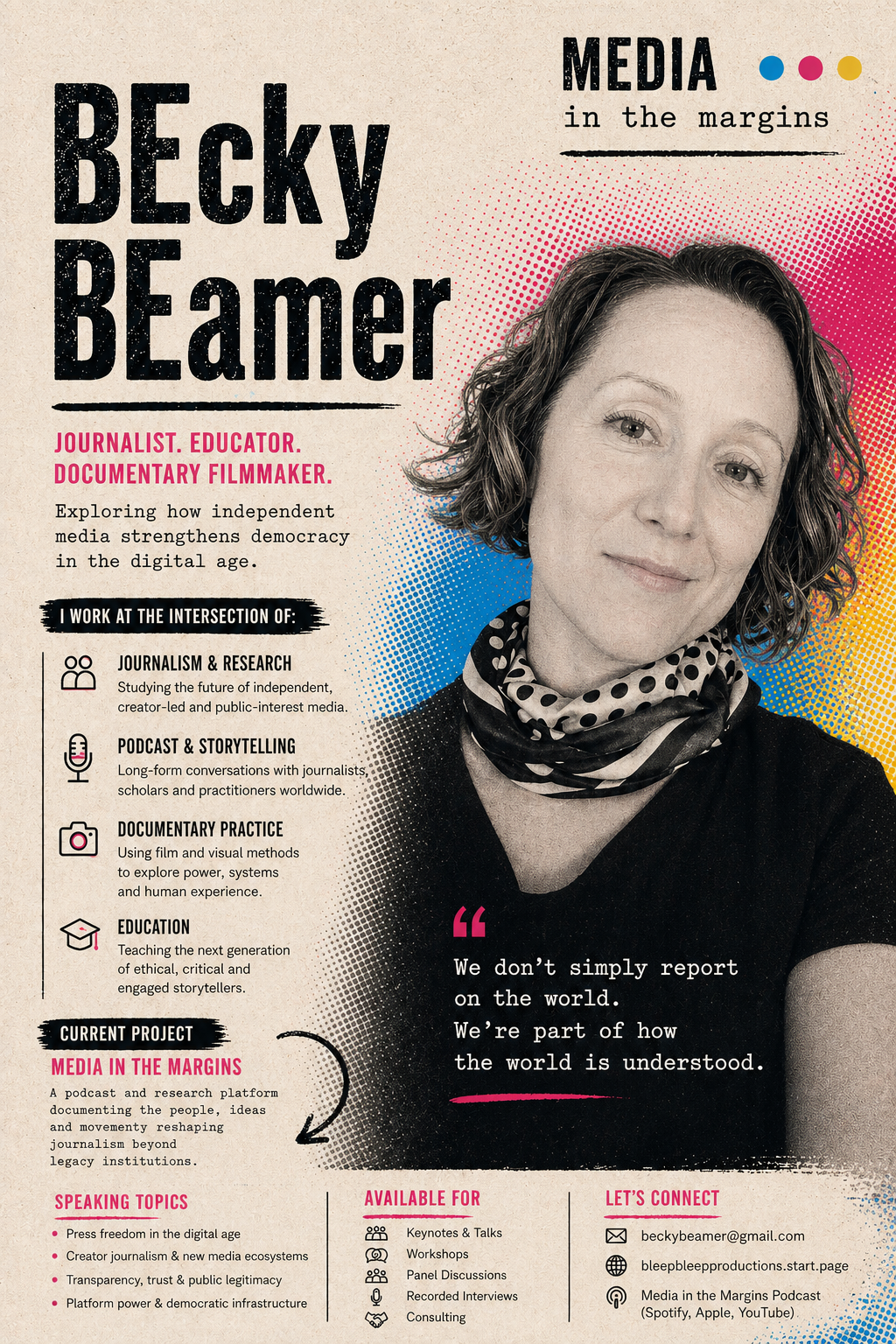 Bio for BEcky BEamer with Current Project and Outreach