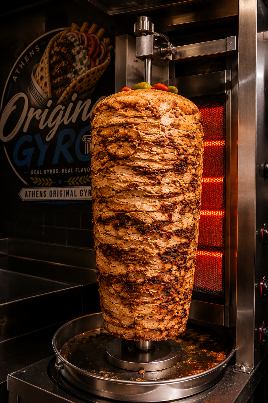 Freshly prepared authentic Greek gyros from Athens Original Gyros, made with quality ingredients and served in Camden Market, London.