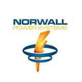 The Norwall PowerSystems Cyclone Bolt Logo imagines an electric arc or lightning bolt within a stylized cyclone with the words Norwall PowerSystems at the top.
