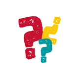 Three questions mark in varied directions