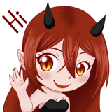 Chibi Rory original character. And cute succubus waving.