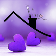 Creative Attic Logo with purple hearts