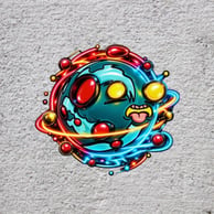 Alexoo pictured from the shoulders up under neon blue and organge lights. They wear a pair of black sunglasses