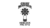Gray Matter logo (black brain like font spelling out Gray Mater, light bulb with brain and gear inside, Hemlock FRC 5712 on bottom)