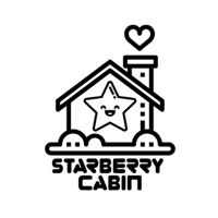 Starberry Cabin with the Starberry Mascot, Toasty! A star with a very smiley face