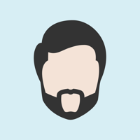 A digital illustration of a bearded man with no eyes and mouth.