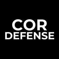 Cor Defense social media logo in black and white