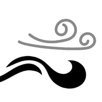 stylized graphic indicating wind blowing over ocean