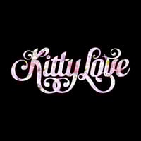 Kitty Love Logo with Azalea pattern on black background