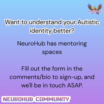 want to understand your Autistic identity better? fill out the form in the comments/bio and we'll be on touch ASAP! NeuroHub Community