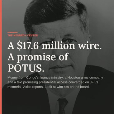 A $17.6 million wire. A promise of POTUS. JFK portrait with the Dekleptocracy mark.