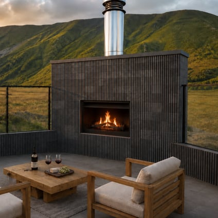 Viblock Concrete - Fluted blocks fire place