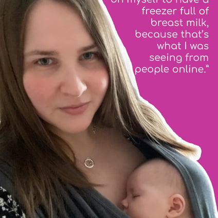 Mum holding baby in sling with text overlay
