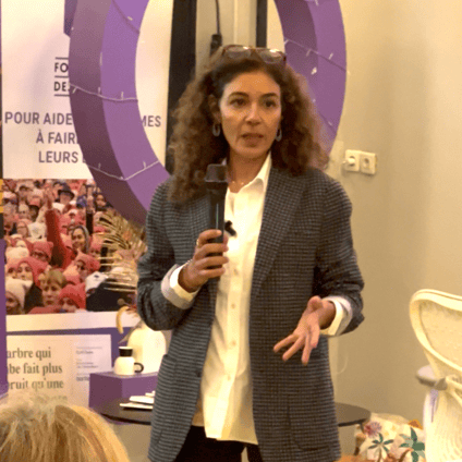 Afaf Abounouadar, Executive Director of Make Mothers Matter (MMM), speaking at an event hosted at La Cité Audacieuse in Paris focused on the realities of single-parent families and maternal wellbeing. During the event, MMM presented findings from the State of Motherhood in Europe 2024 survey, highlighting the challenges faced by mothers in France, including mental overload, maternal mental health concerns, work-life balance difficulties, and the unequal distribution of unpaid care work. The event brought together elected officials from the City of Paris, associations supporting families and women's rights, and civil society organisations committed to advancing gender equality, parental support, and recognition of the care economy. Keywords: motherhood in France, maternal mental health, single mothers, family policy, unpaid care work, work-life balance, State of Motherhood in Europe 2024, Make Mothers Matter.