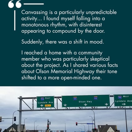 Doorknock Diaries entry from Maura Comparato, Our Streets Organizer